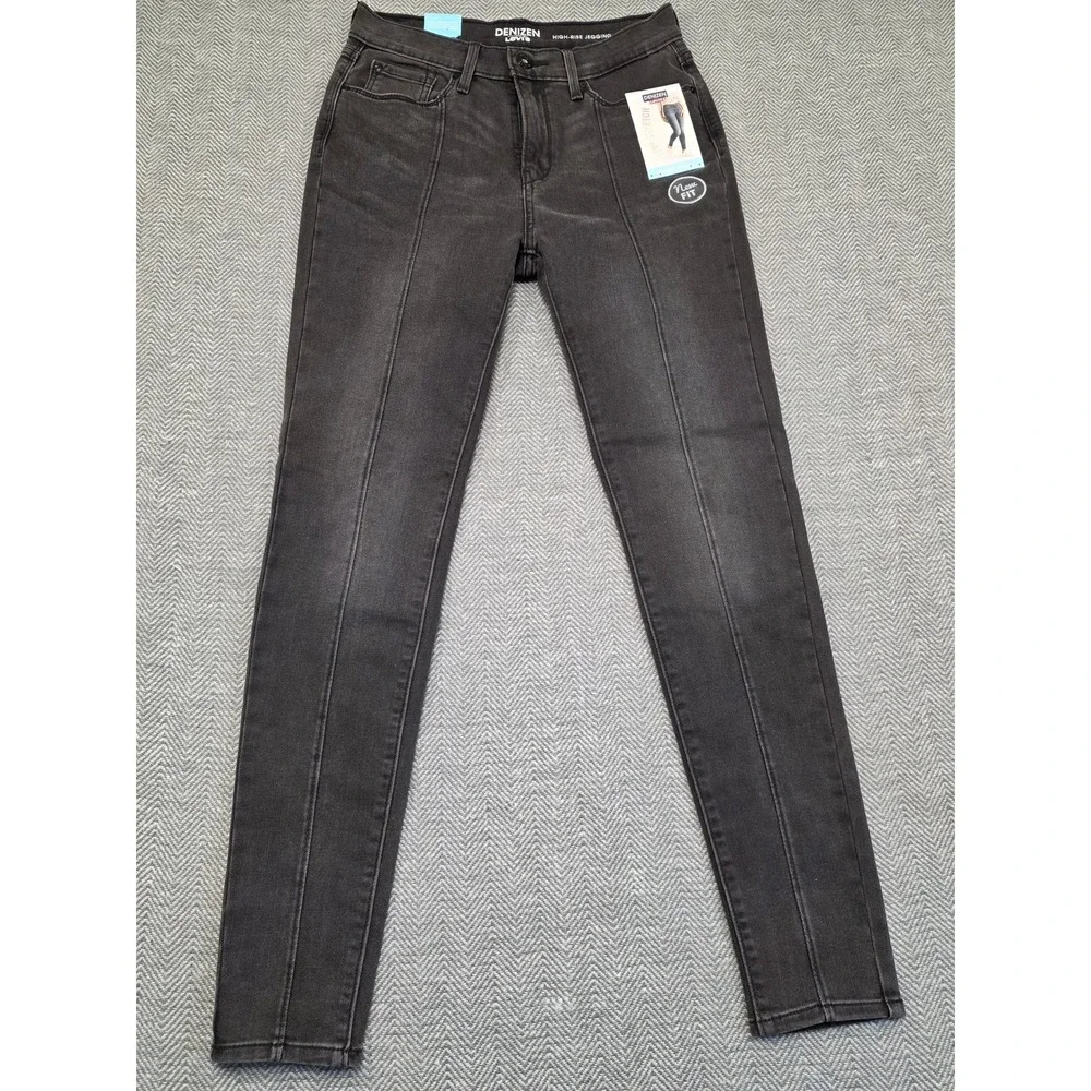 Denizen Levis Womens High Rise Jegging Faded Black Front Seam Jeans Size 7/28